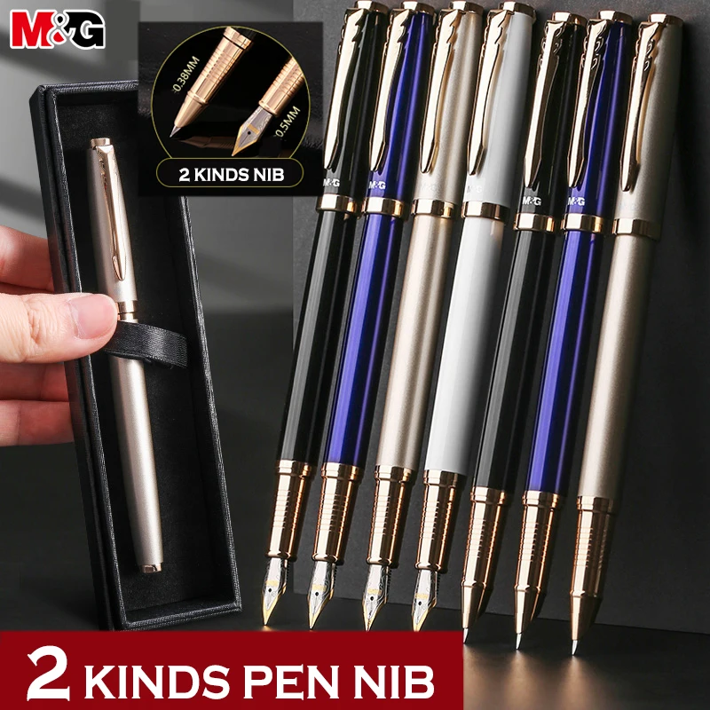 

M&G 0.5mm/0.38mm Nib Metal Luxury Fountain Pen Titanium Business Writing Signing fountain Pens Office School Stationery Supplies