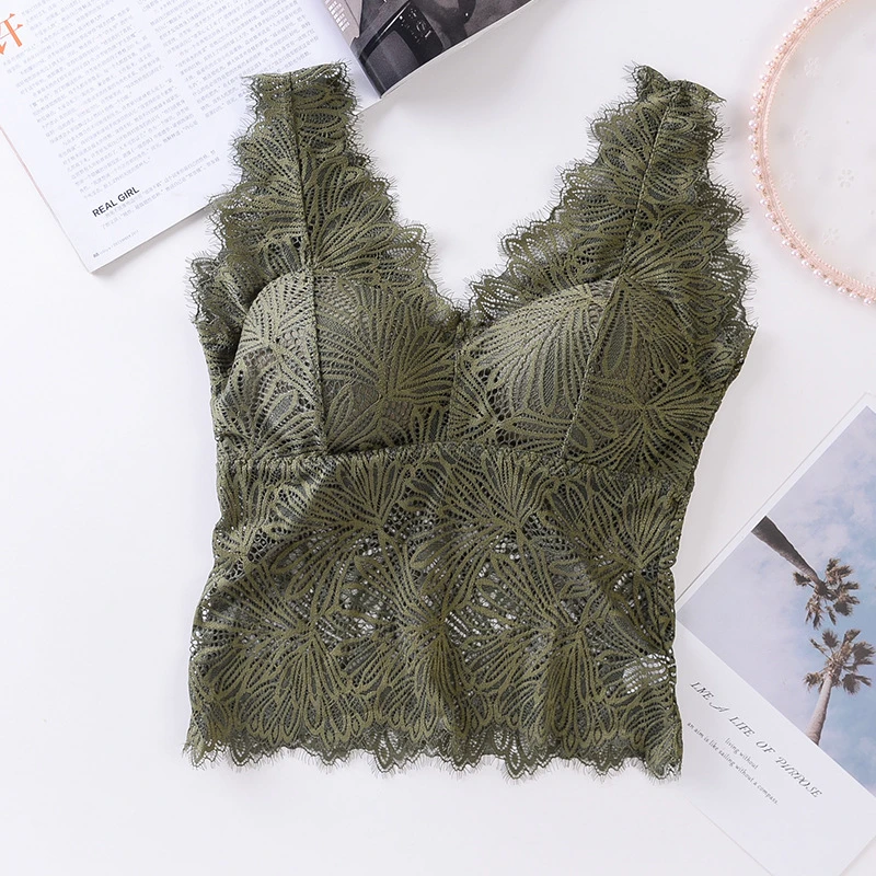 Топ женский кружевной без косточек с V-образным вырезом | Женская одежда