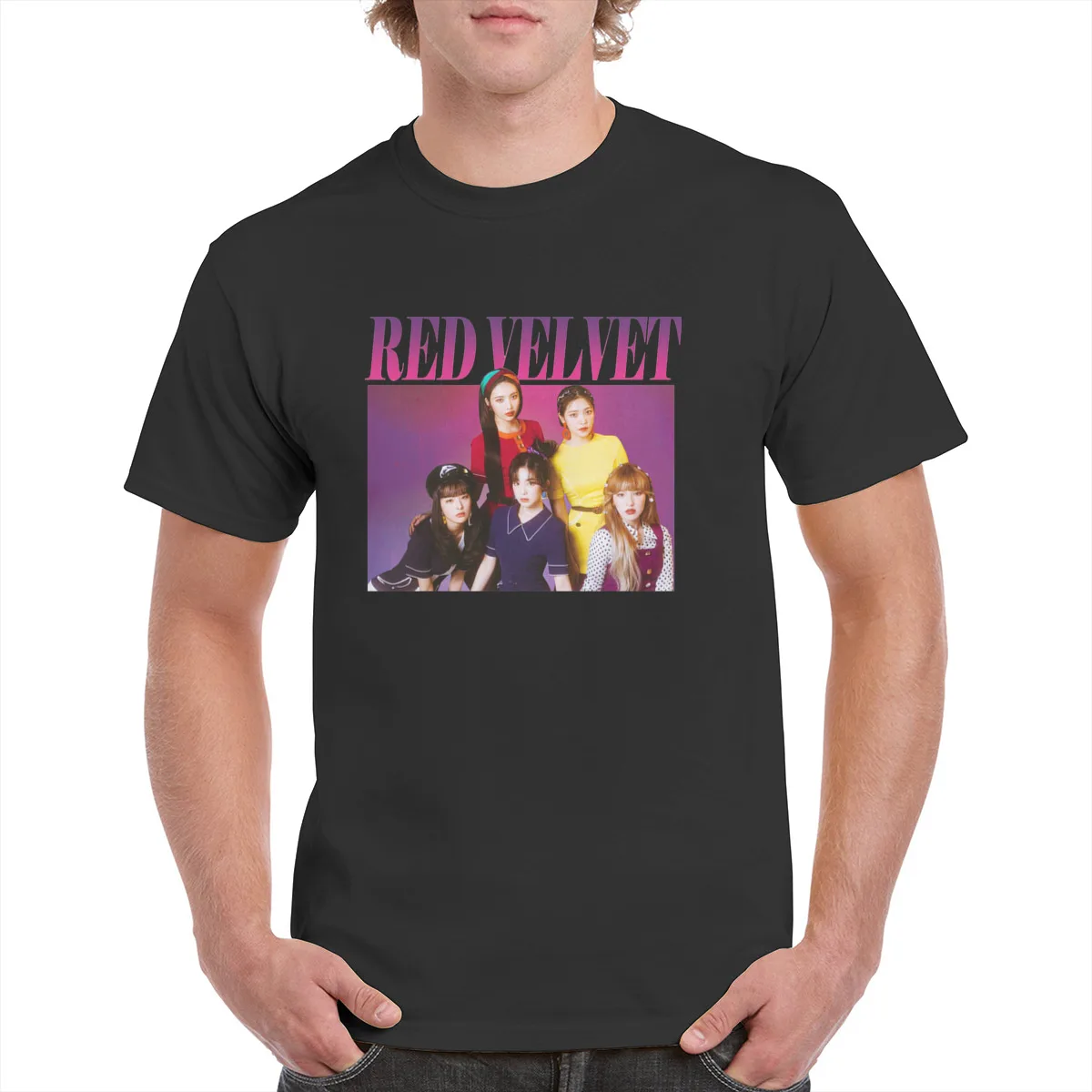 

Kpop 90'S Red Velvet Tops 100% Cotton T-Shirt Unisex Retro Graphics t shirt Female/Man Pop