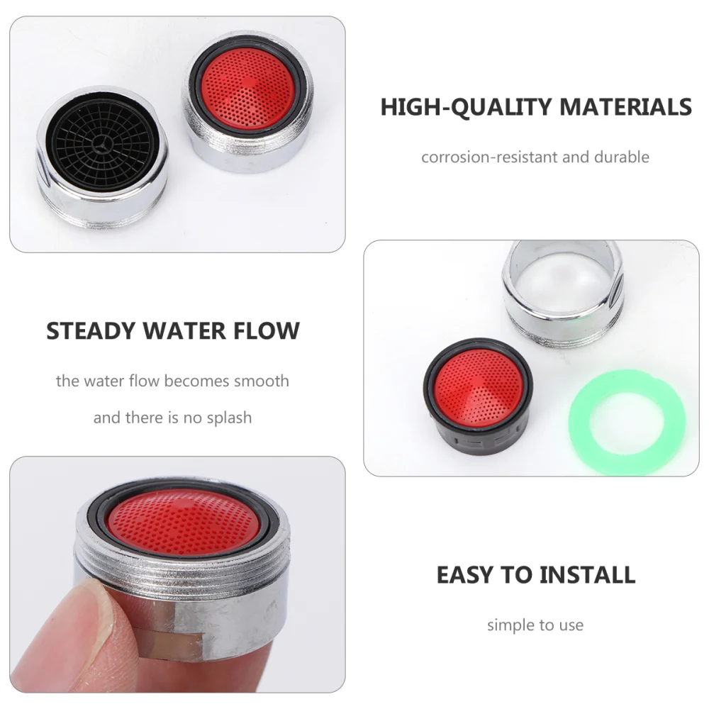 

6pcs 24mm Small Threaded Aerator Bubbler Sprayer Water Saving Filter Nozzle Polished Filter for Kitchen