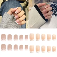 french white gradient press on nails 24pcs fake nail new nails extension nail decor full cover artificial nails tips