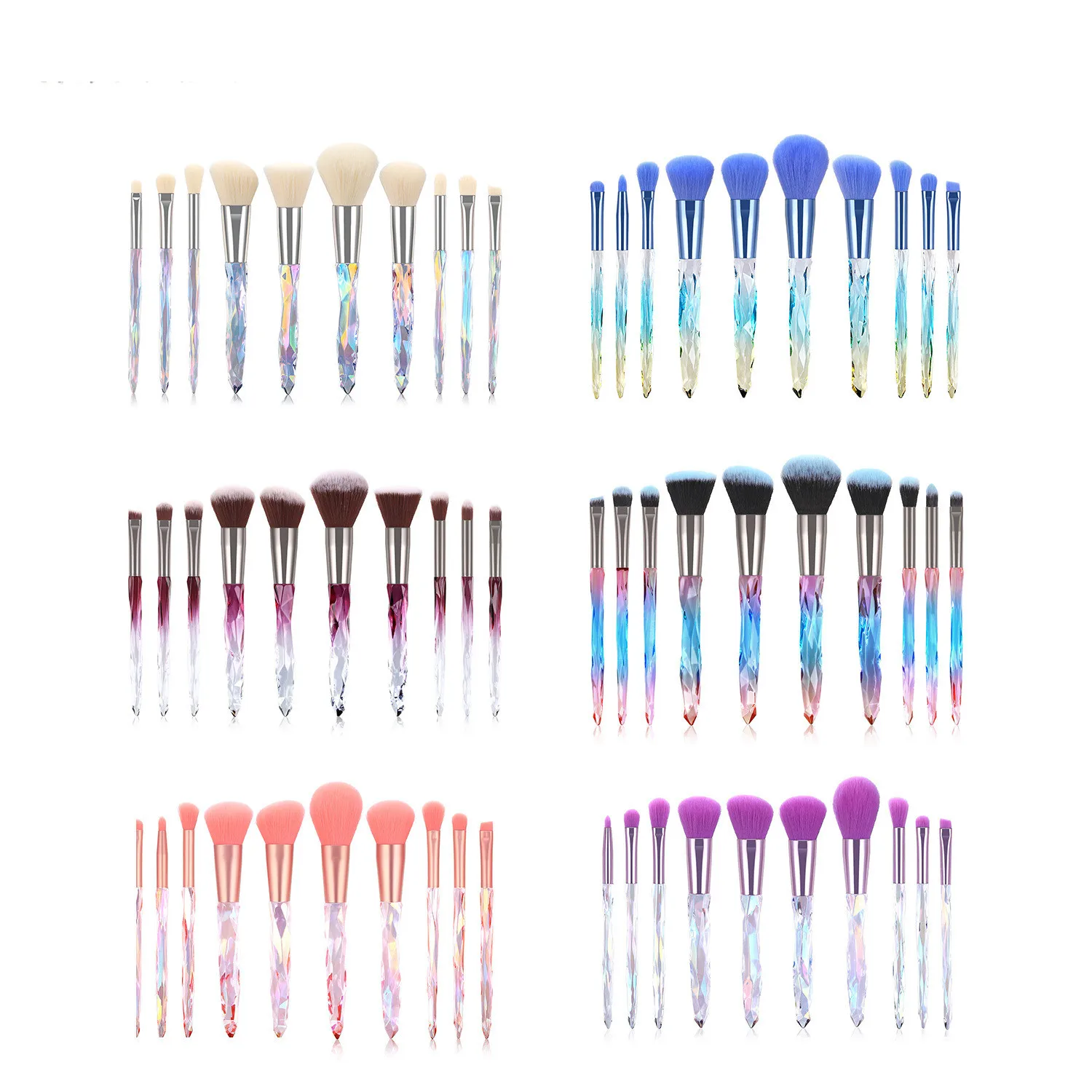 

Diamond Brushes Set 10/15pcs Makeup Tool Set Cosmetic Brush Eyebrow Eyeliner Powder Blushes Professional Blush Makeup Brush Kit