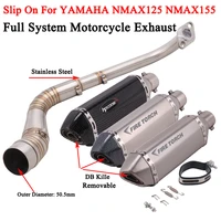 for nmax125 nmax155 nmax 125 155 slip on full system motorcycle exhaust escape modify front mid link pipe with muffler db killer