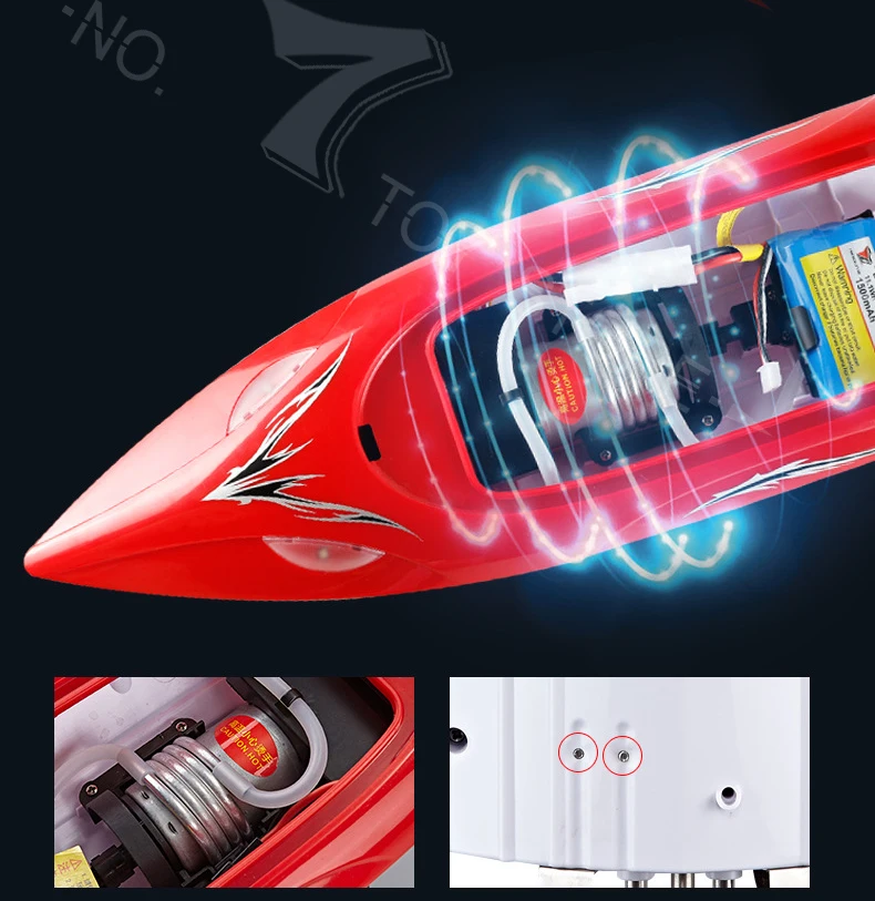 HJ806 Electric RC Boat 35KM/H High Speed Radio Remote Controlled Speedboat Racing Ship Steerable Boats Toy VS Feilun FT012 FT011