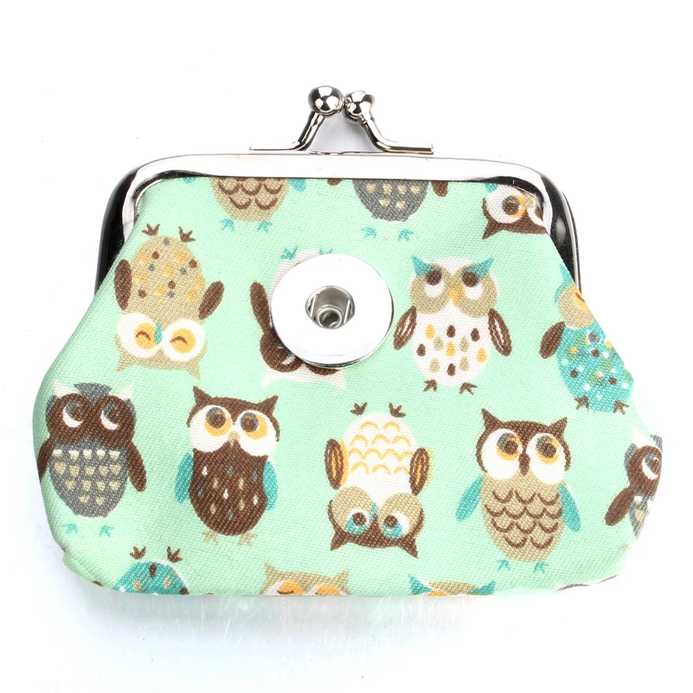 Модная сумка 18 мм на кнопках ювелирные изделия Сова кошельки для монет маленькие