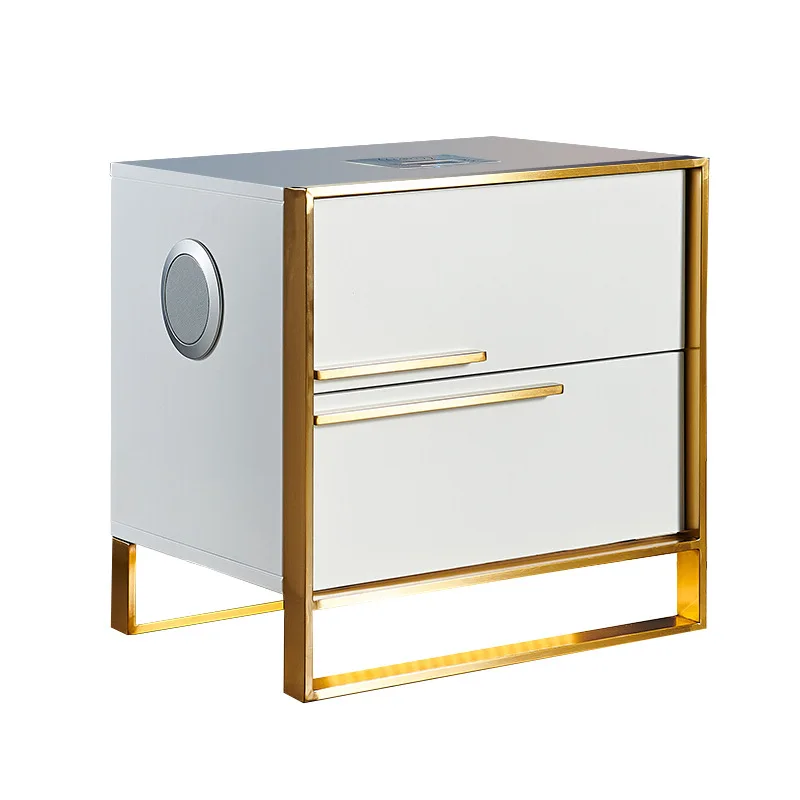 Smart Bedside Table with Wireless USB Charging Creative Multi-Functional Infrared Sensitive LED Light Hotel Night Stands | Мебель