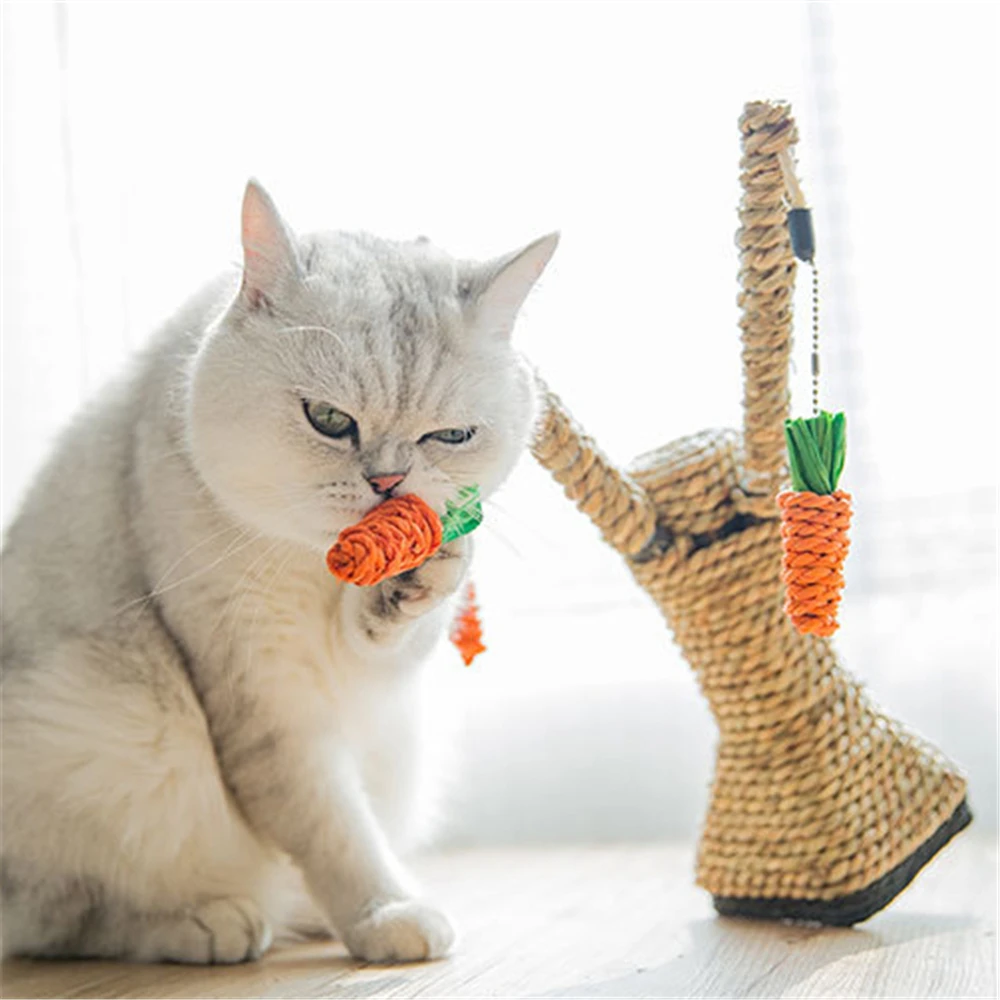 Ручная работа соломенная веревка игрушка для кошки Интерактивная натуральная