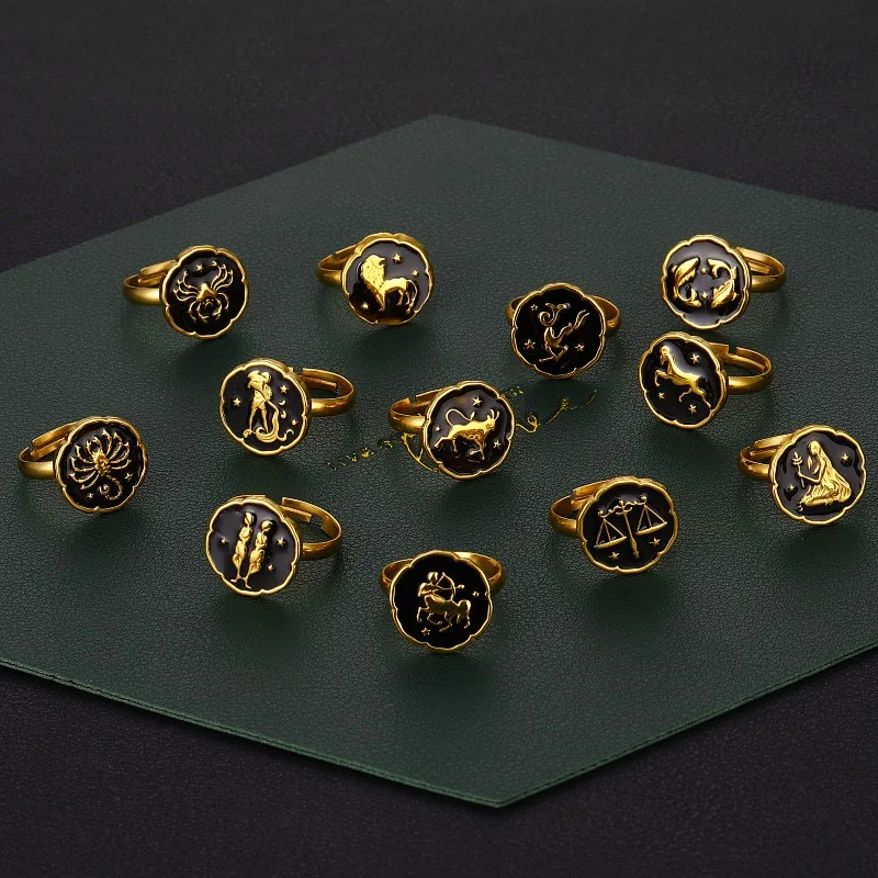 Зодиакальные кольца для женщин раковые Leo Virgo Libra из нержавеющей стали Винтажные