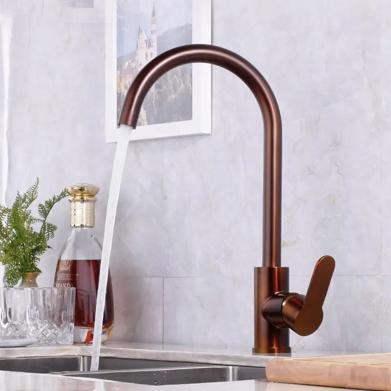 Роскошный Золотой кухонный кран Золотая латунь для смеситель холодной и горячей