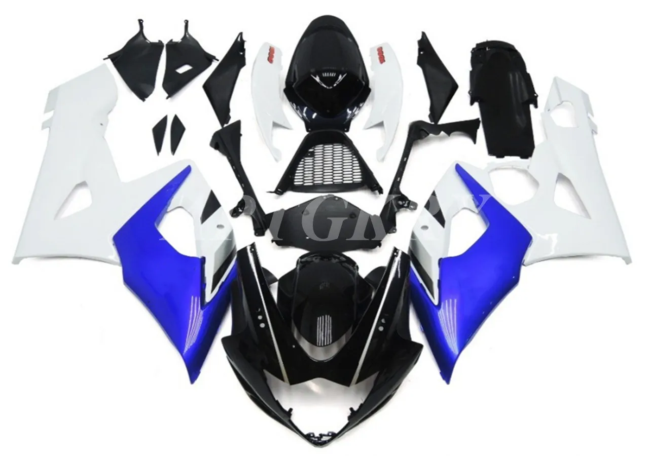 

Новый комплект обтекателей для мотоцикла из АБС-пластика, подходит для Suzuki GSXR1000 2005 2006 GSXR1000, комплект обтекателей синего и белого цвета