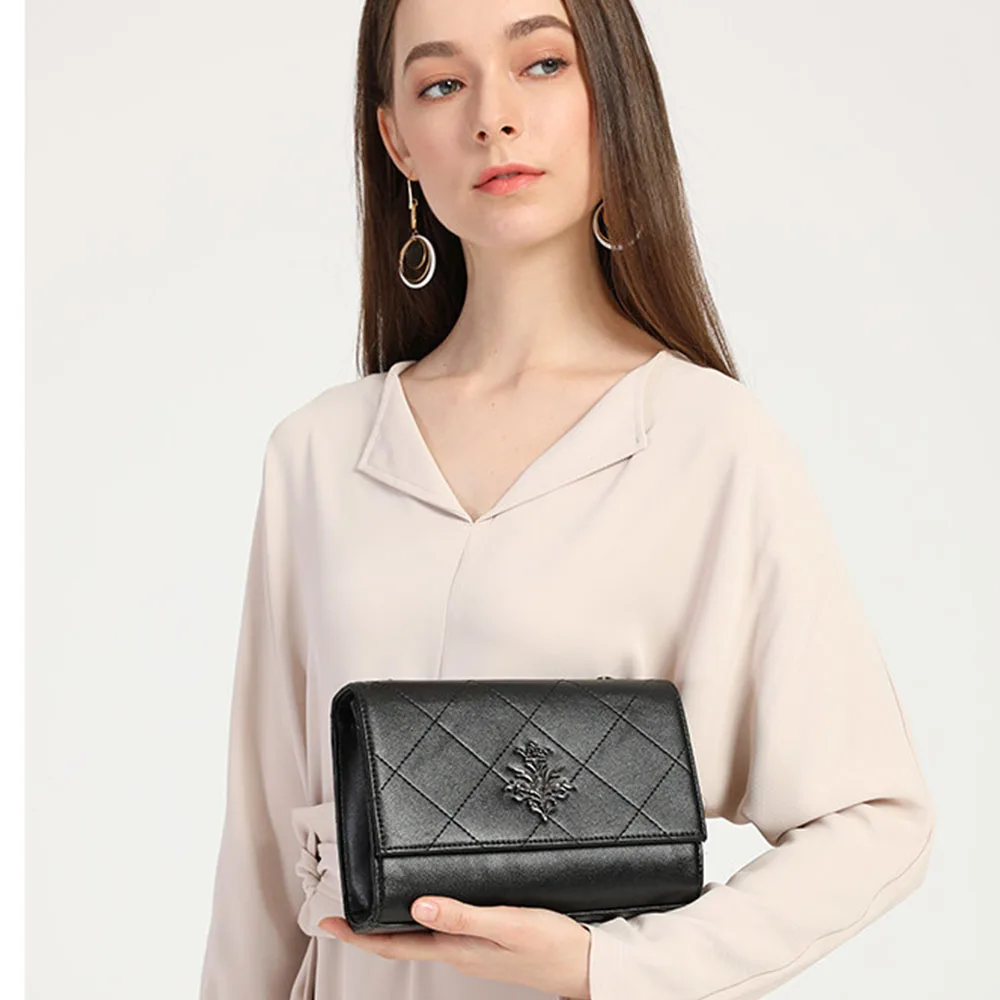 Метеорная птица черная клетчатая сумка на плечо женская мессенджер цепочке