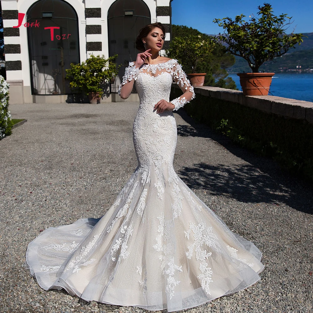 Новое поступление свадебные платья Русалочки Vestido De Noiva Sereia с длинным рукавом и