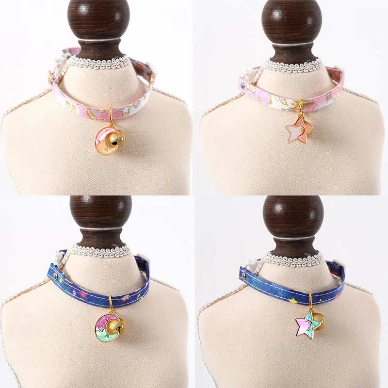 

Safety Adjustable Star Moon Cat Collar Popular Pet Neck Strap Cute Universal Pet Collar Practical Convenient Dog Neck Ring