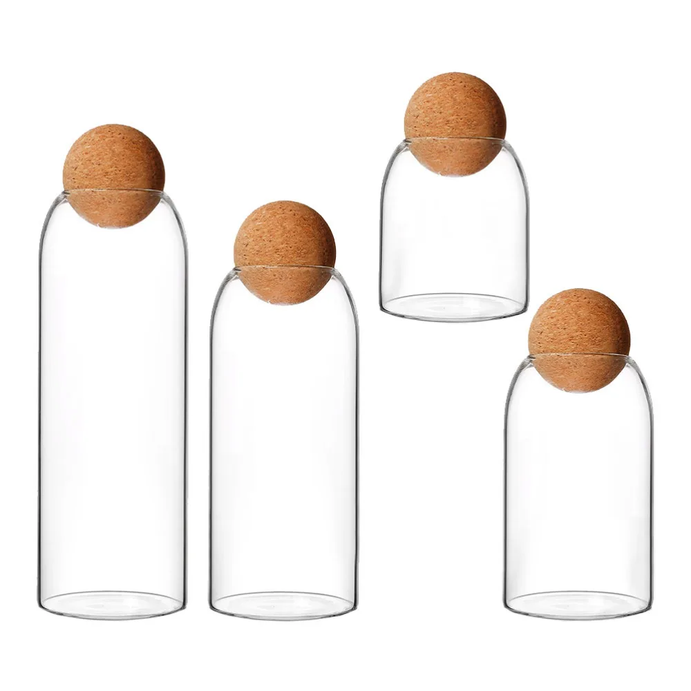 1 компл. кухонная Стеклянная канистра контейнер для хранения зерен банка