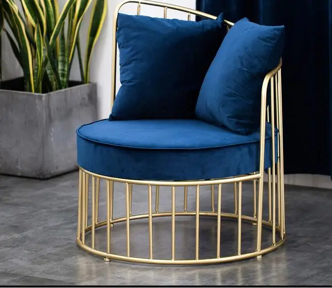 Диван-стул из кованого железа скандинавский стул для гостиной с 1 подушкой и 2