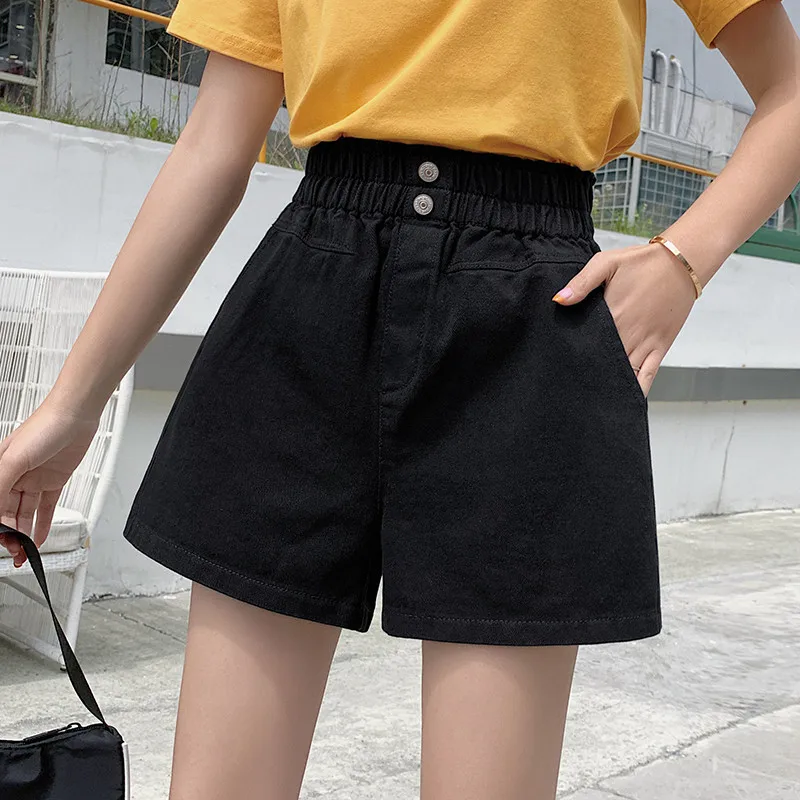 

Denim shorts summer new Euro American style 2021 large women's casual pants A-line women's hot pants