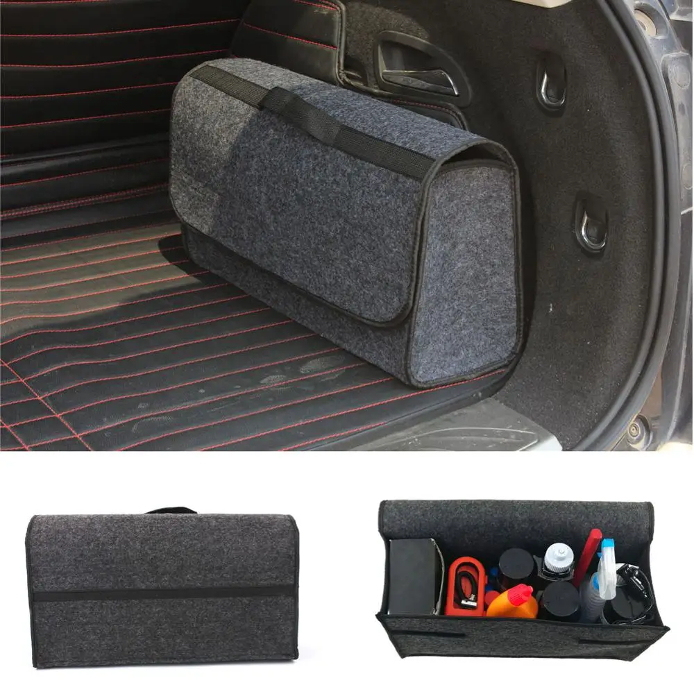 

Toolkit Large Grey Anti Slip Car Trunk Compartment Boot Storage Organizer Box Storage Bag for car travel camping Case Tools Bags