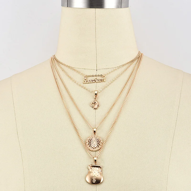 4 шт./компл. винтажные женские ожерелья английская обезьяна Мадонна