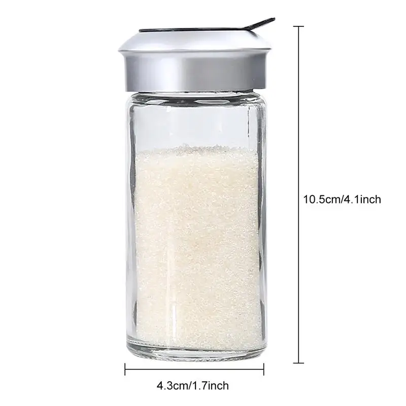 

1pc Seasoning Bottle Transparent Glass Seasoning Shaker Spice Bottle For Salt Pepper Sugar Kitchen Storage Tools