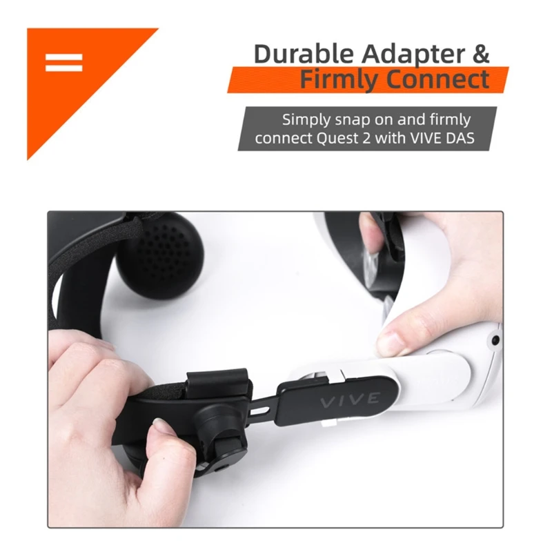 

J0PB Headband Hook-and-Loop Connector Connection Belt for oculus Quest 2 VR Accessory