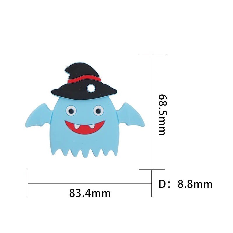 Ченкай 10 штук безопасные для детского питания силиконовые прорезыватели в виде призрака на Хэллоуин.