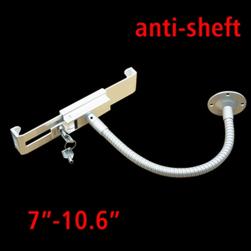 universal metal anti-theft 7"-10.6" tablet wall bracket laptop pc bracket holder with safety lock