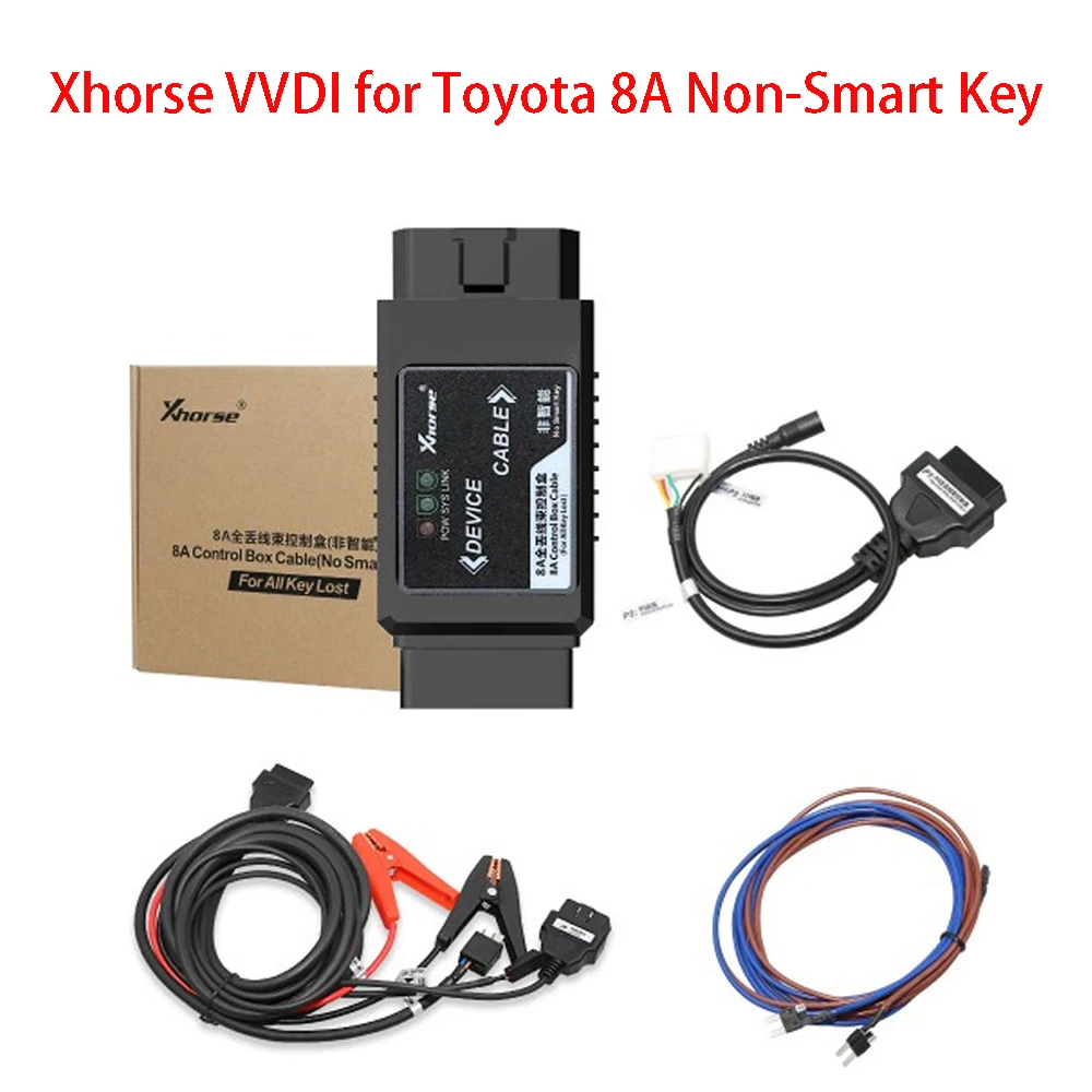 

Xhorse VVDI Toyota 8A Non-Smart Key All Keys Lost Adapter 8A Control Box Cable without Disassembling IMMO BOX Key Programmer