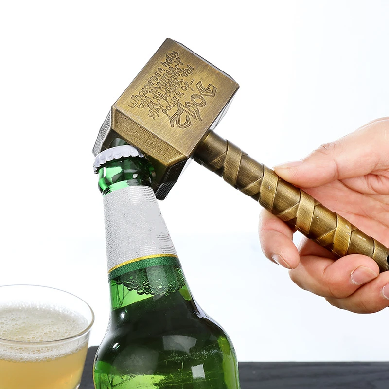 

Hammer Of Thor Shaped Beer Bottle Opener Silver Beer Bottle Openers Multifunction With Long Handle Bottler Metal Opener Beer