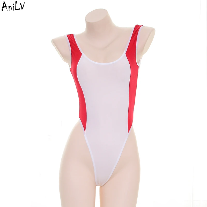 

AniLV Japanese Anime Swimming Team Bodysuit Swimsuit Costume Girl one-piece Swimwear Uniform Pool Party Cosplay