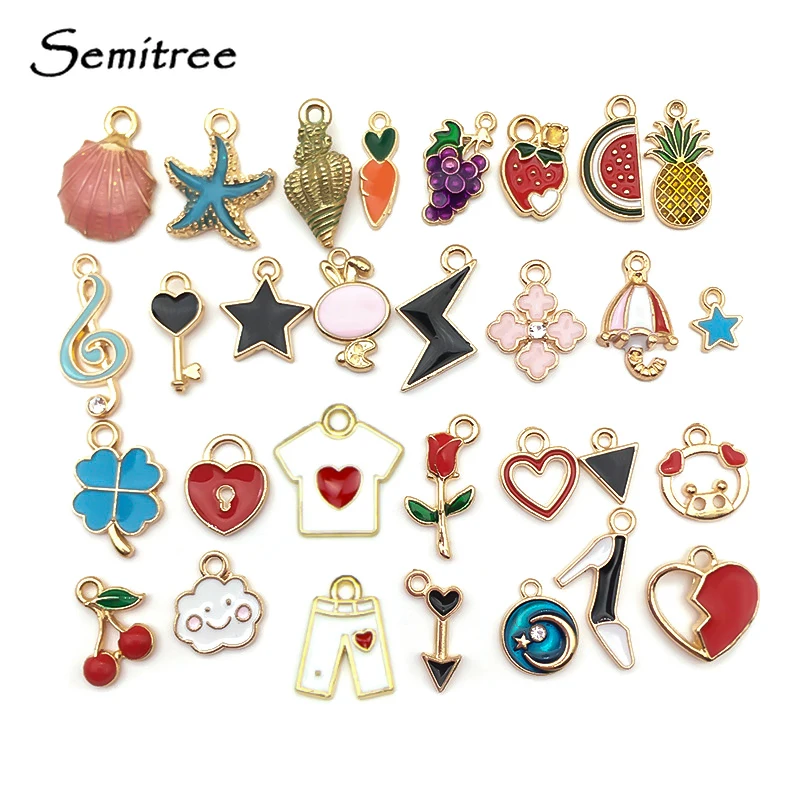 Semitree 30 шт. смешанные стильные сердца звезды серьги Подвески ожерелье подвеска