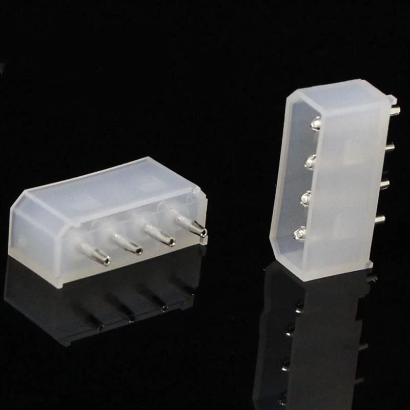 10 шт. 5 08 мм белая большая розетка Molex 4p 4d прямая полая игла для ПК компьютера Atx