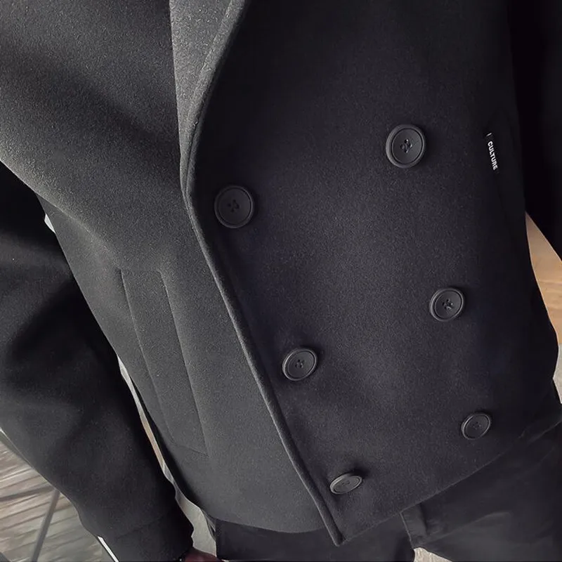 

2020 Brand clothing Men High quality keep warm in winter Woolen cloth coats/Male slim fit Fashion short coat S-5XL