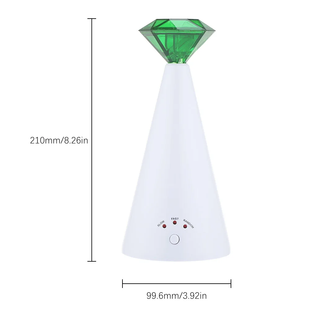 

Blue/Green Diamond Cat Toy 3 Speed Modes Pet Pointer Diamond Shaped Electric Interactive Cat Toy Plastic Cat Toy Pet Supplies