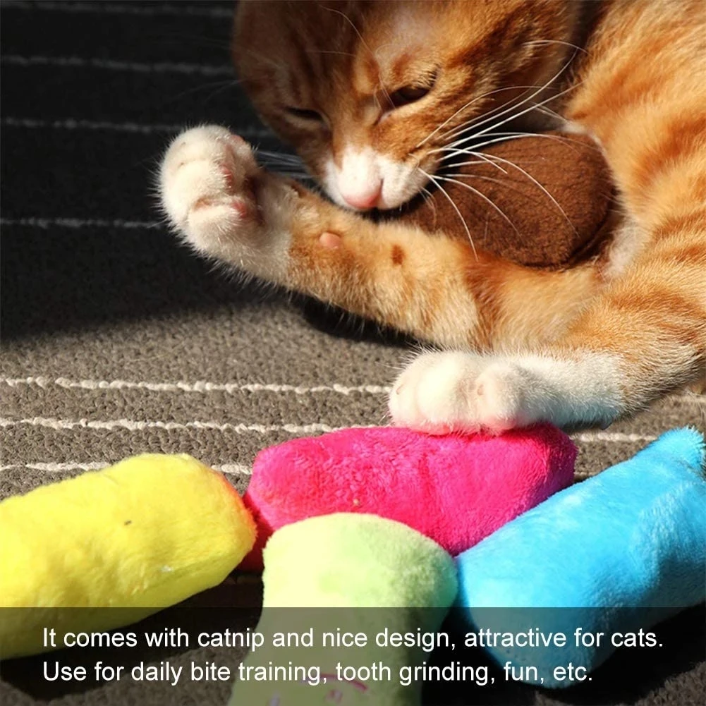 

Fidget toys Catnip Toys Funny Interactive Plush Cat Toy Pet Kitten Chewing Vocal Toy Claws Thumb Bite Cat mint cat accessories