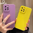 Яркий Цветной защитный чехол для объектива камеры для iPhone 13 12 Mini 11 Pro Max 7 8 Plus X S XR XS SE2, силиконовый матовый мягкий чехол карамельных цветов