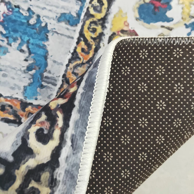 Мягкий напольный ковер в богемном ретро стиле с изображением национального