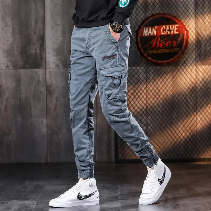 Fashion Tactical Cargo Pants Men Sport Joggers Casual Streetwear Hip Hop Slim Fit Trousers