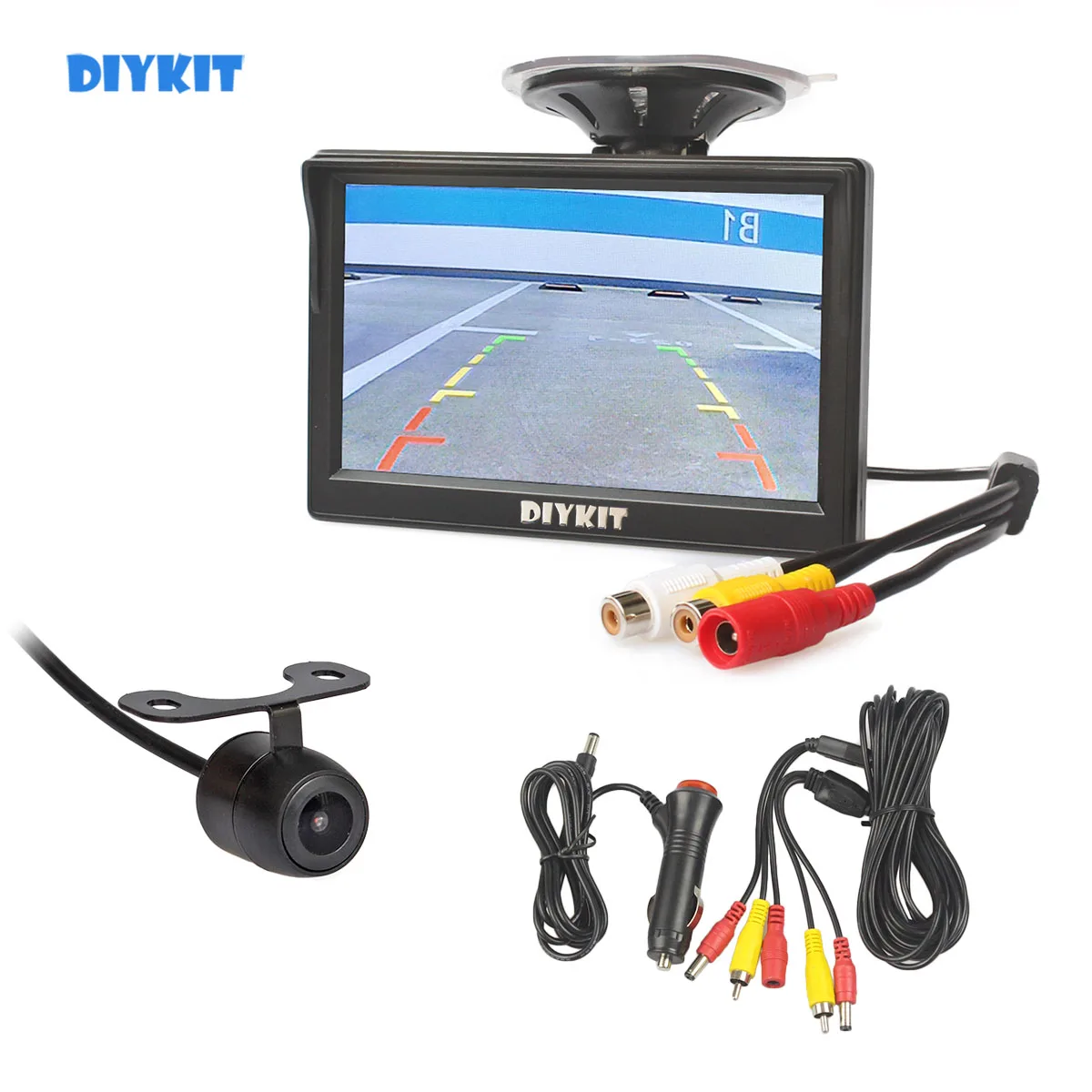 Автомобильная камера заднего вида ЖК-дисплей 5 дюймов присоска и кронштейн |