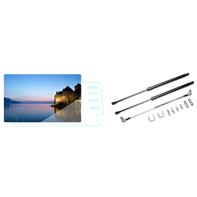 

1X Latest HD Tempered Glass Screen Protector Film For Honda Accord 2018 & 2X Back Door Trunk Box Support Hydraulic Rod