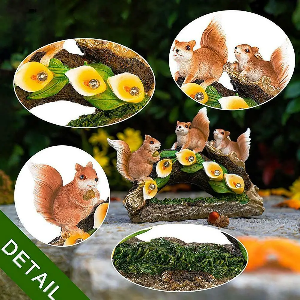 

Economical Solar LED Garden Squirrels Resin Decoration Crafts Gardening Sculpture LED Lawn Lamp for Courtyard Landscape ds99