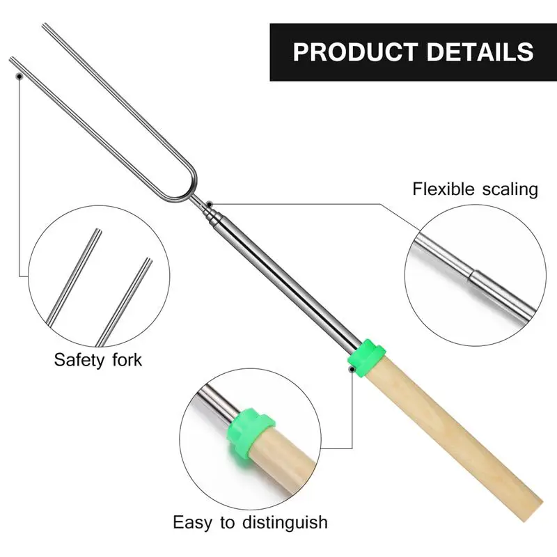 8 шт. u образные палочки для обжига из нержавеющей стали телескопические вилки