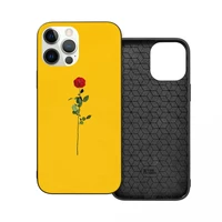 mustard rose pc glass tpu phone case for iphone 12 11 xs xr x pro max mini 7 8 se2 plus 6 6s