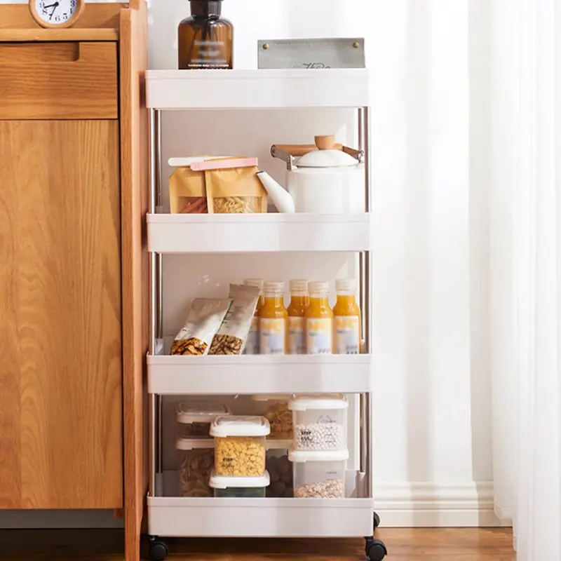 

tagre de rangement mobile roulettes, chariot 4 roues, tagre de rangement plusieurs niveaux pour articles de table de cuisine,