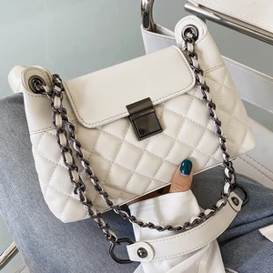 Модные сумки через плечо с цепочкой для женщин, дамские маленькие сумочки на плечо из искусственной кожи, дизайнерские женские сумки-мессенджеры