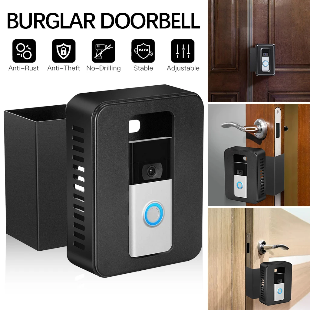 Video Doorbell Door Mount Camera No Drill Ring Safety Security Systems Anti-Theft Accessories Holder Bracket for House