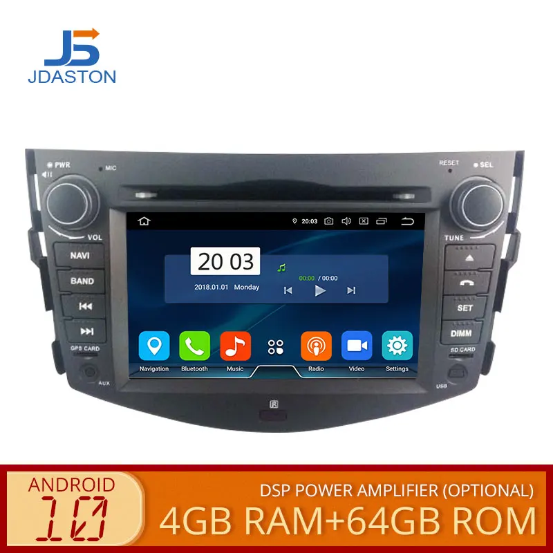

JDASTON Android 10.0 Car DVD Player For Toyota RAV4 RAV 4 GPS Navigation 2 Din Car Radio Stereo Auto Audio Octa Cores 4G+64G RDS