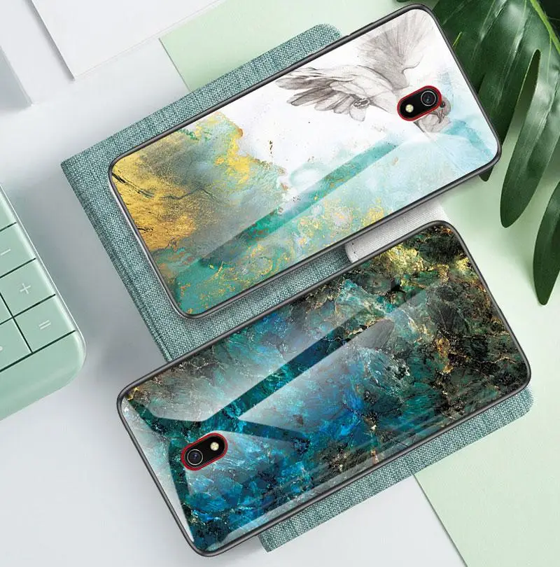 Мраморный чехол из закаленного стекла для Xiaomi Mi 9 8 Lite A2 A1 5X 6X Redmi 8A 6 Pro 5 Plus 4 4X 6A Note 7 5A