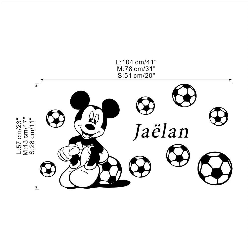 Дисней Микки пользовательское имя водонепроницаемый наклейки на стену для