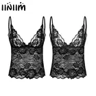 Sissy Gay Mens Lingerie Tanks See Through Lace Fetish Hot Vest Tops Spaghetti Straps Exotic Parties Fancy Camisole Vest Crop Top