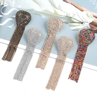 ztech statement long colorful crystal tassel dangle drop earrings high quality luxury fashion jewelry trendy accessories women